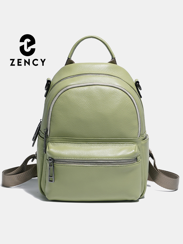 Women Bags Grey - Zency Women Leather Backpack Knapsack Girls