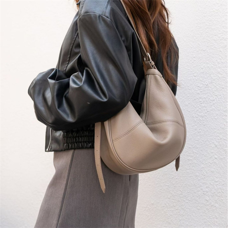 Women Bags For Office - BURMINSA Soft Genuine Leather Crescent Hobo