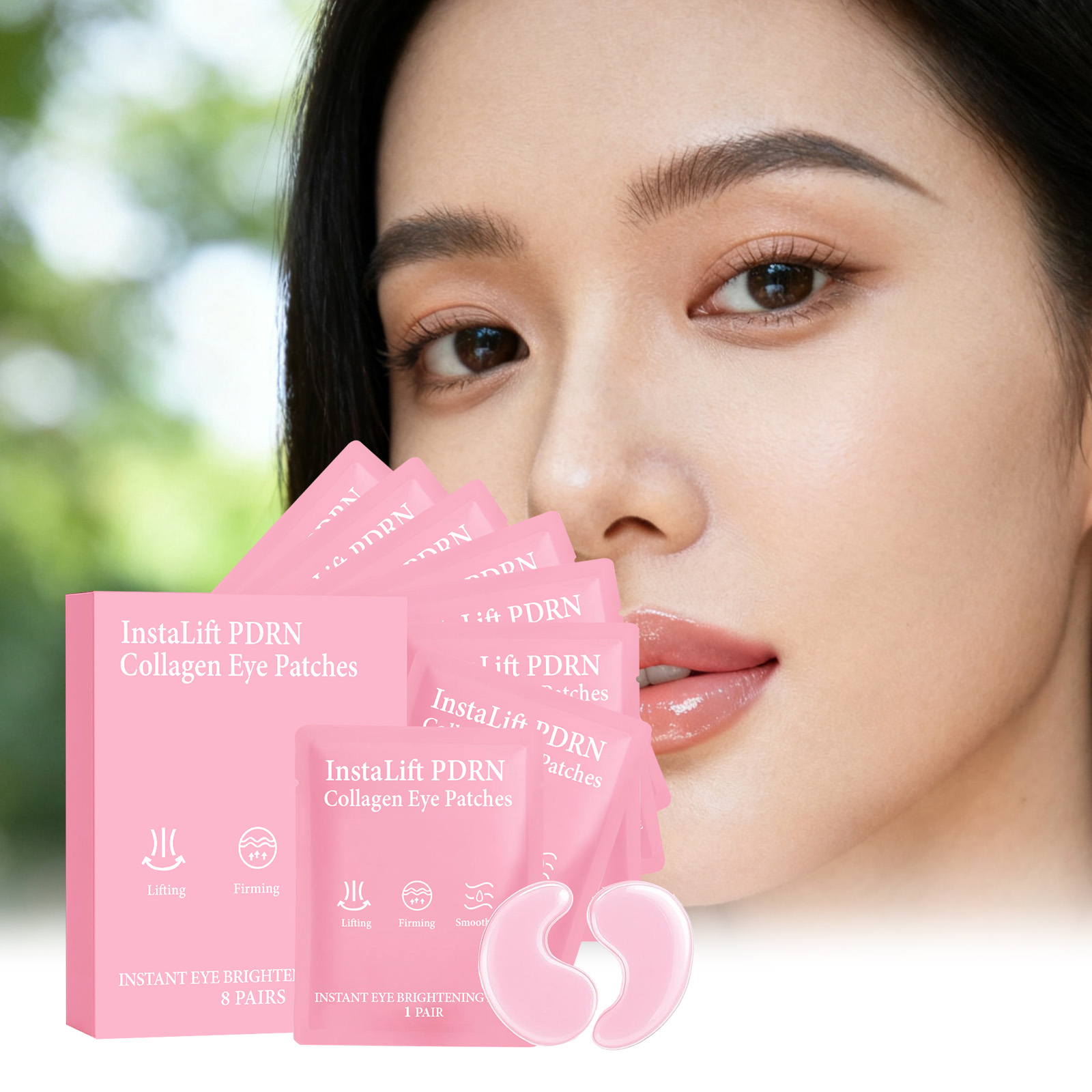 Women Bags Under Eyes - Instalift PDRN Collagen Eye Patches Anti