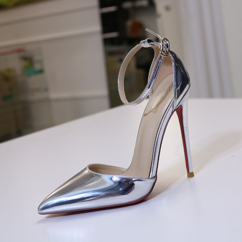 New silver striped high heels  - Women Bags For Office recension och pris