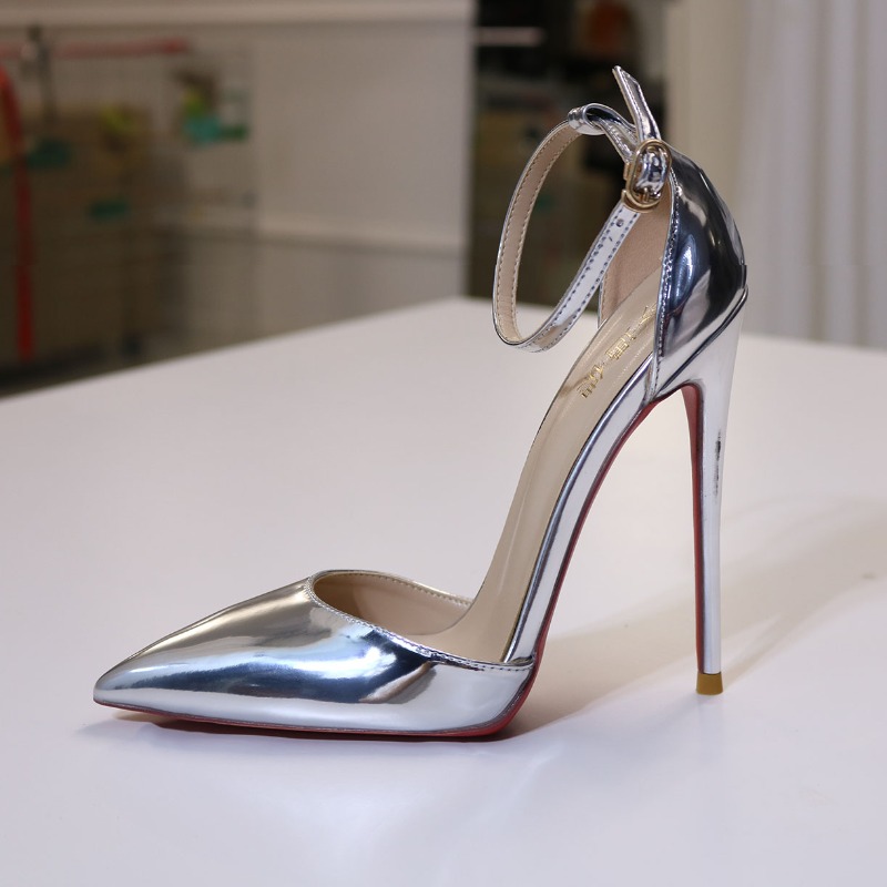 New silver striped high heels  - Women Bags For Office recension och pris