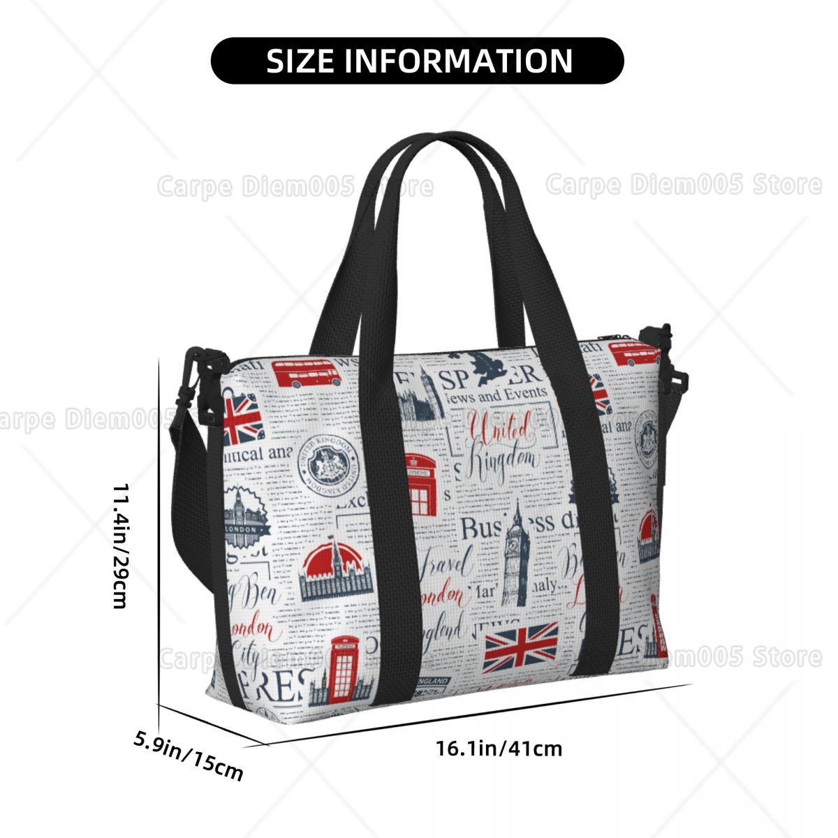 Vintage UK London Newspaper Tr - Women Bags Uk recension och pris