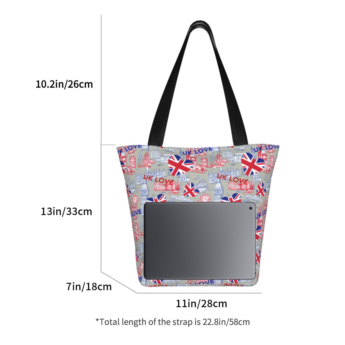 Custom Flag Of The UK Love Gro - Women Bags Uk recension och pris