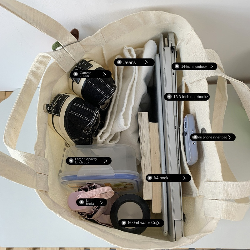 Letter ins Canvas Bag Student  - Women Bags With Laptop Compartment recension och pris