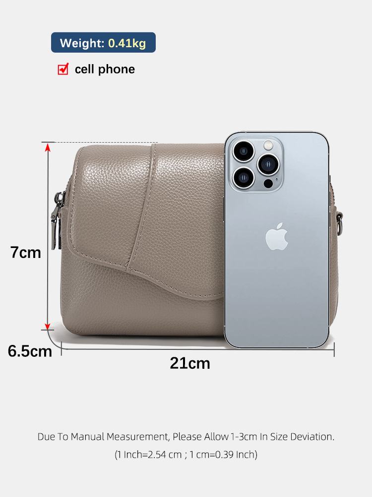 Zency Genuine Cowhide Leather  - Women Bags Grey recension och pris