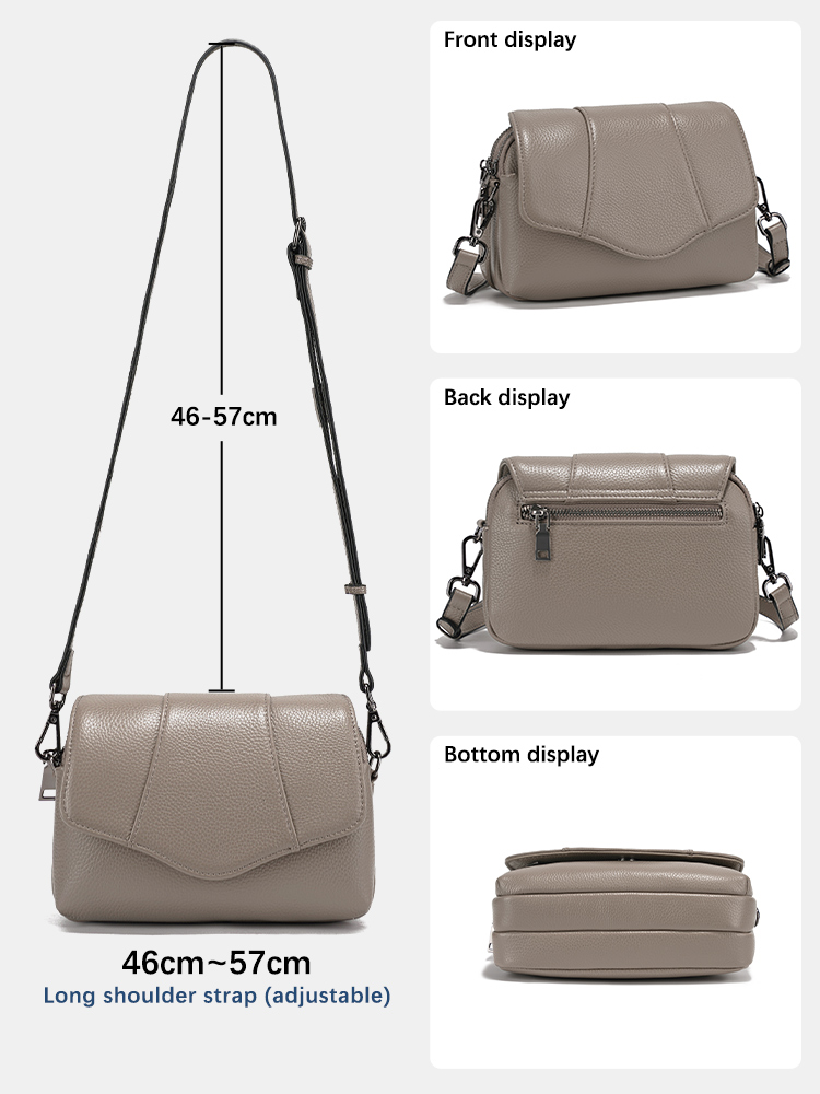 Zency Genuine Cowhide Leather  - Women Bags Grey recension och pris