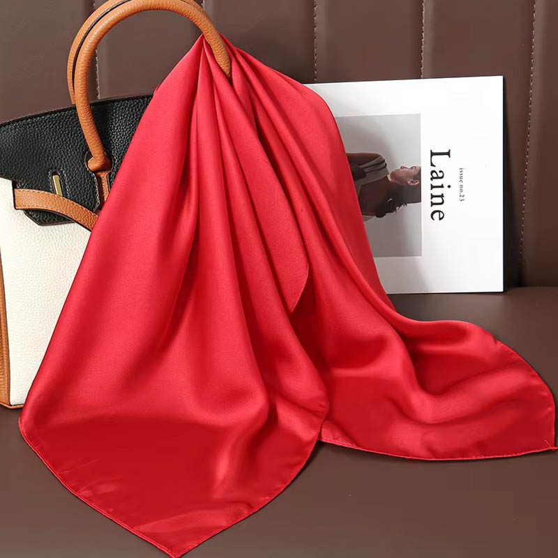 Luxury Solid Color Silk Square - Women Bags For Office recension och pris