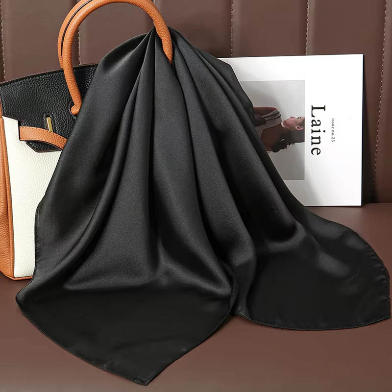Luxury Solid Color Silk Square - Women Bags For Office recension och pris