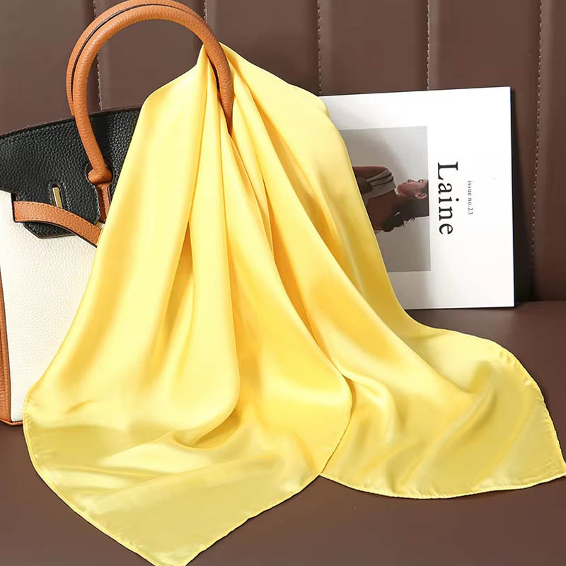 Luxury Solid Color Silk Square - Women Bags For Office recension och pris