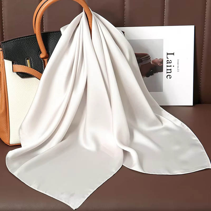 Luxury Solid Color Silk Square - Women Bags For Office recension och pris
