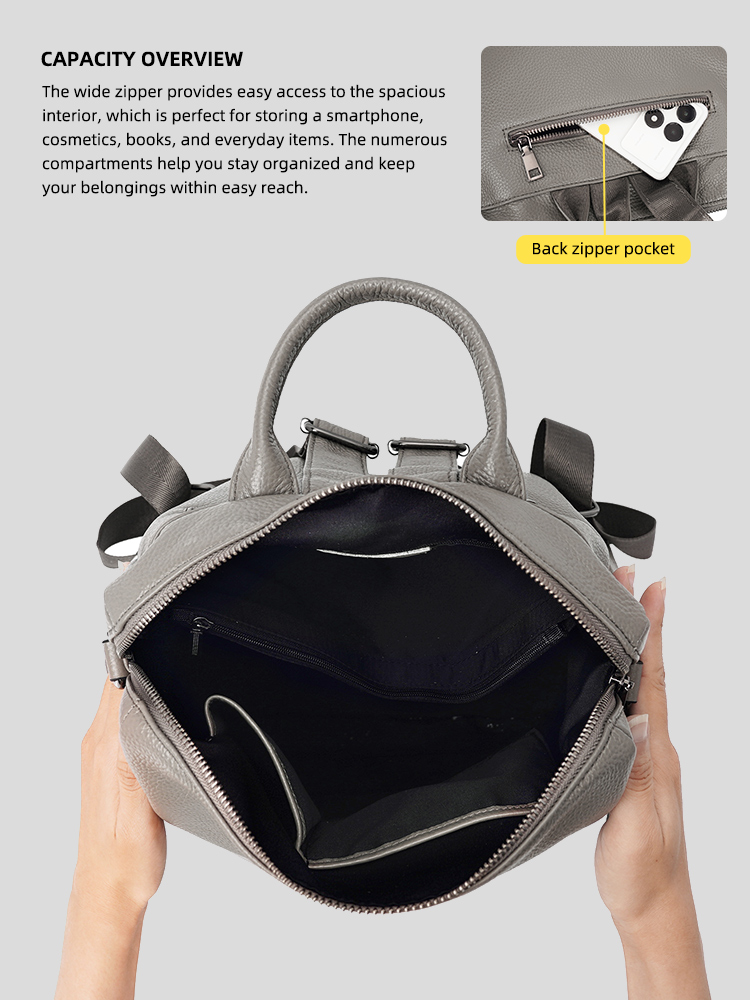 Zency Premium Genuine Leather  - Women Bags Grey recension och pris