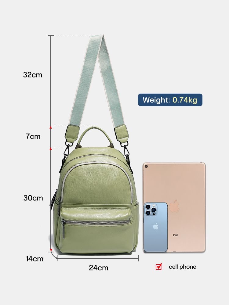 Zency Women Leather Backpack K - Women Bags Grey recension och pris