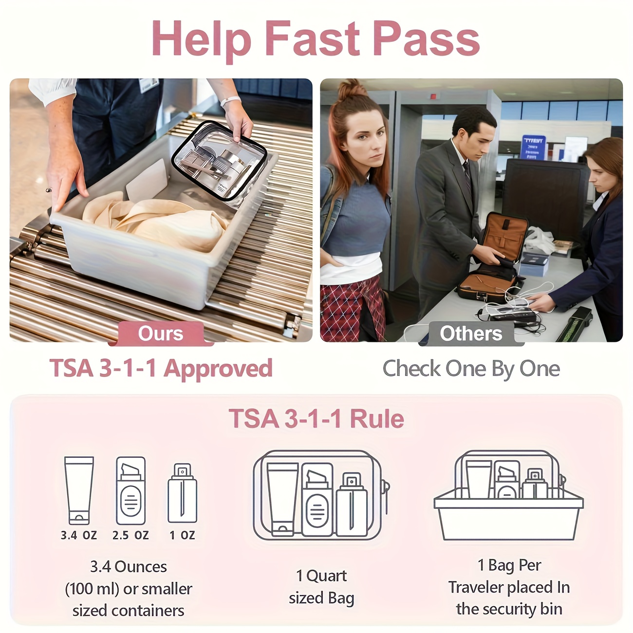 1pc Clear Makeup Bag Transpare - Women Bags For Airport recension och pris