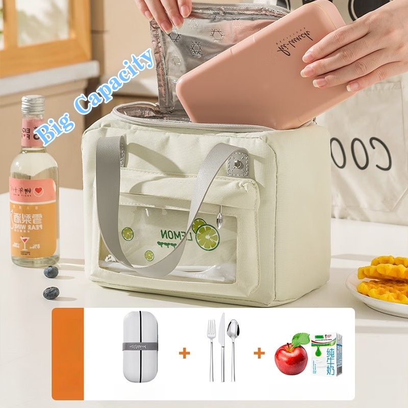 Oxford Cloth Lunch Bag Beige/P - Women Bags Grey recension och pris