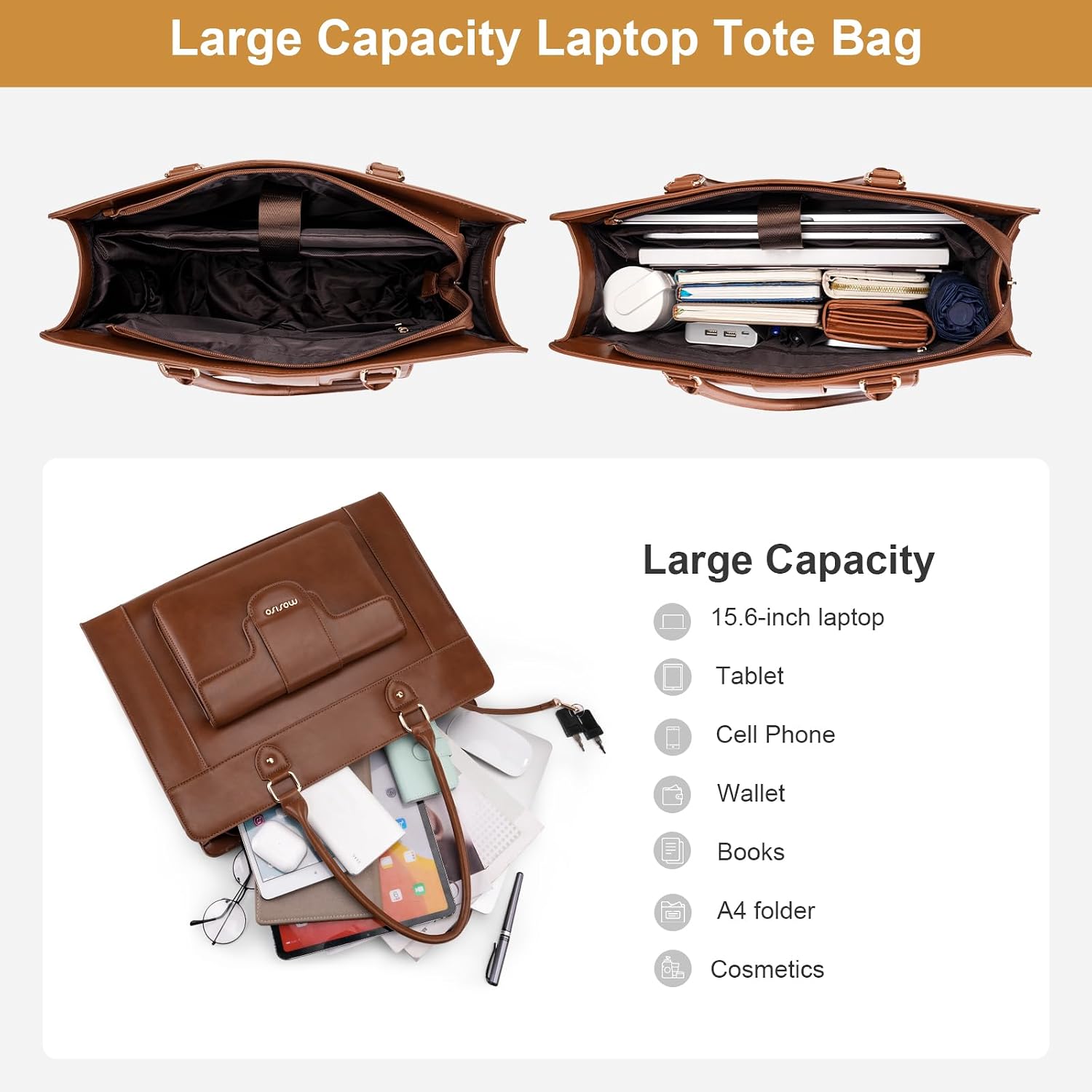 MOSISO Laptop Tote Bag for Wom - Women Bags With Laptop Compartment recension och pris