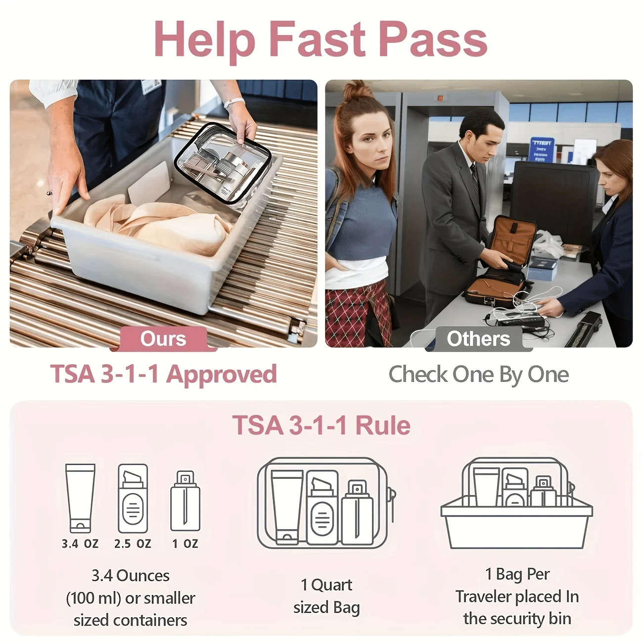 1pc Clear Makeup Bag Transpare - Women Bags For Airport recension och pris