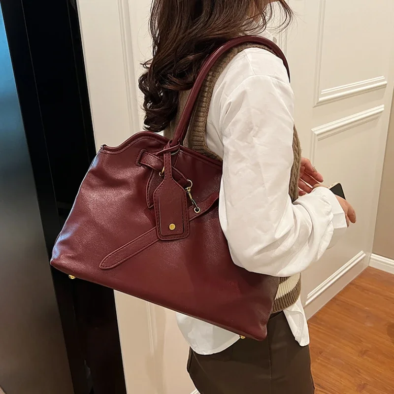 PU Leather Retro Tote Bag for  - Women Bags For Airport recension och pris