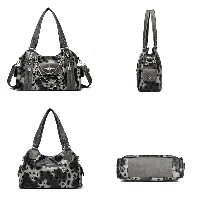 Grey Leopard Print Hangbag Cro - Women Bags Grey recension och pris