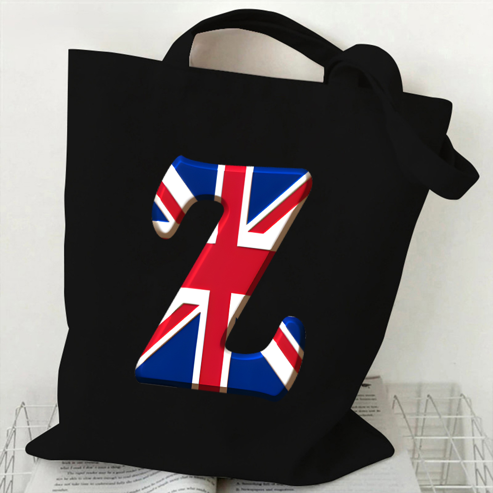 A-Z 26 Letter Canvas Tote Bag  - Women Bags Uk recension och pris