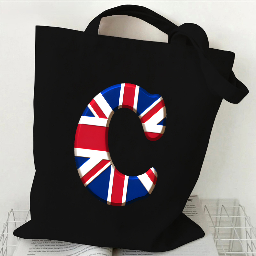 A-Z 26 Letter Canvas Tote Bag  - Women Bags Uk recension och pris