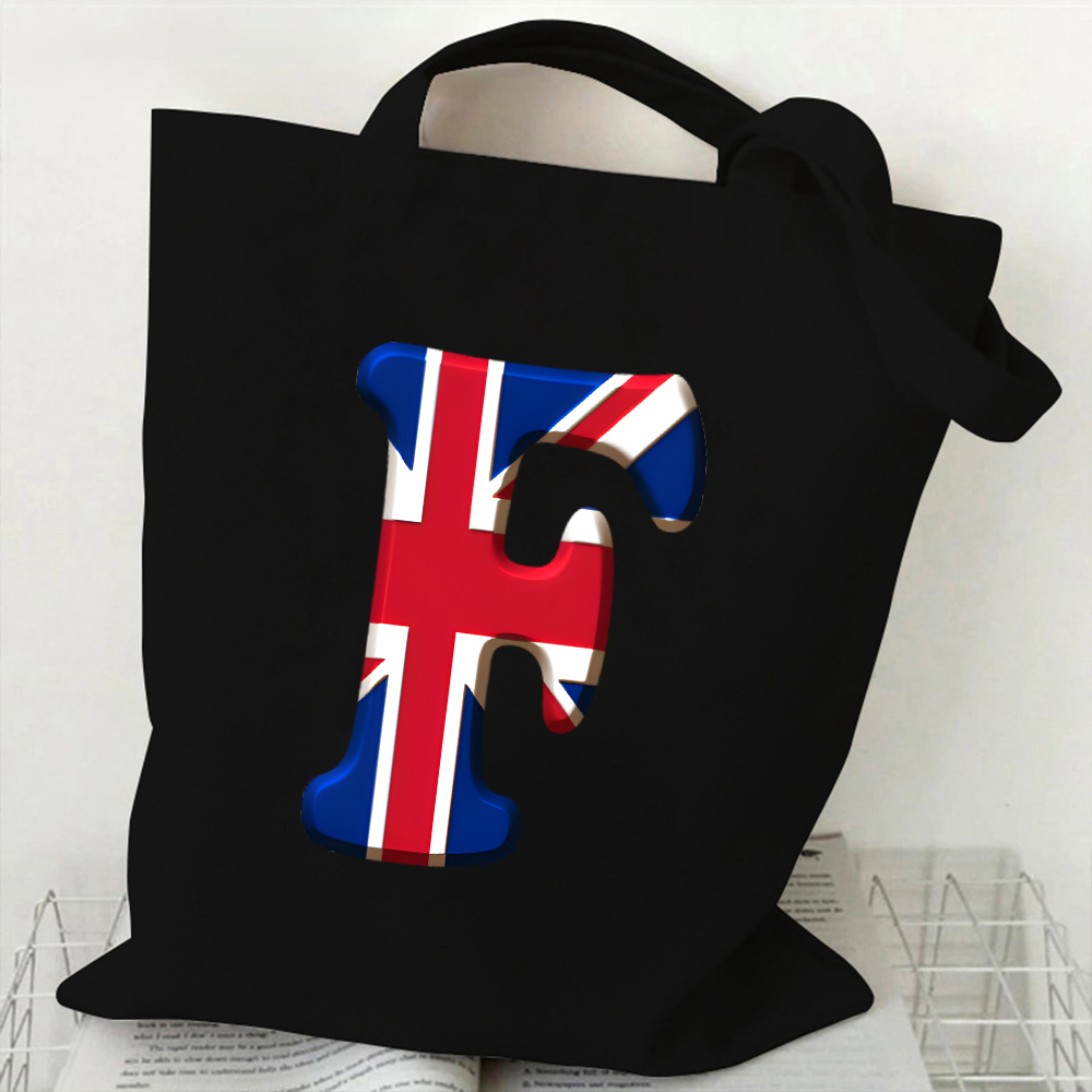 A-Z 26 Letter Canvas Tote Bag  - Women Bags Uk recension och pris